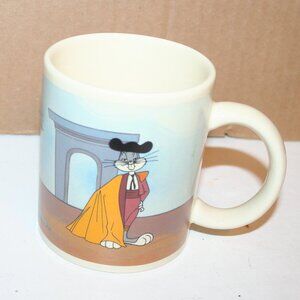 Bugs Bunny Bully For Bugs Warner Brothers White/Blue Ceramic Coffee Mug 12 oz